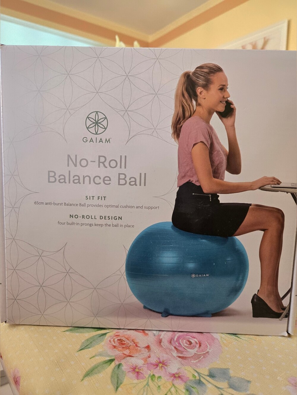 GAIAM No-Roll Balance Ball in Blue